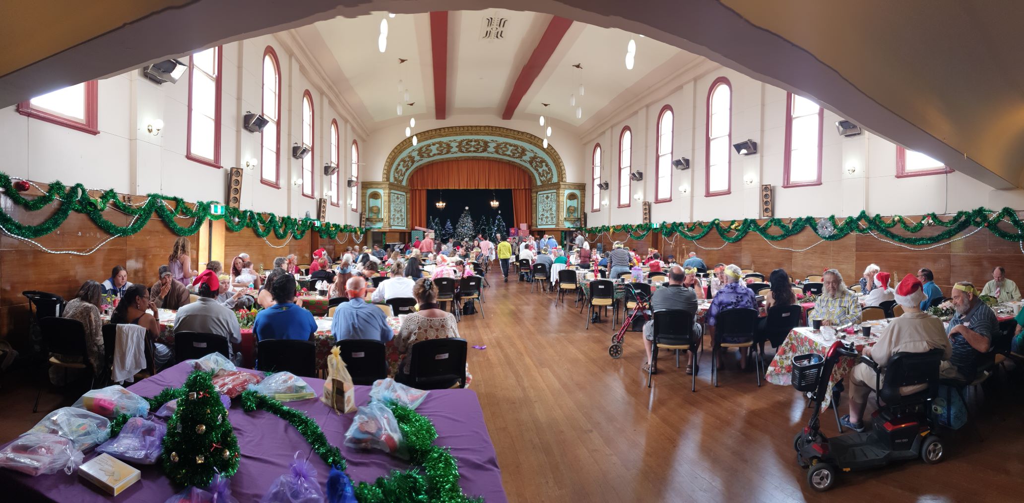 Inside the Town Hall at the Christmas Luncheon